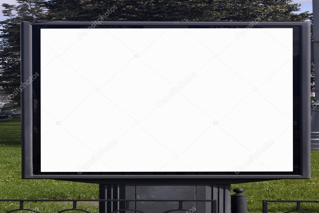 Empty Billboard on the background of trees