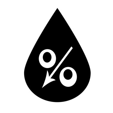 Siyah damla petrol ve beyaz yüzde işareti