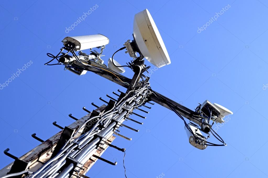 Base station antennas of cellular communication — Stock Photo