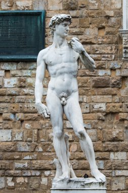 Michelangelo'nun David, Piazza della Signoria, Florence kopyasını