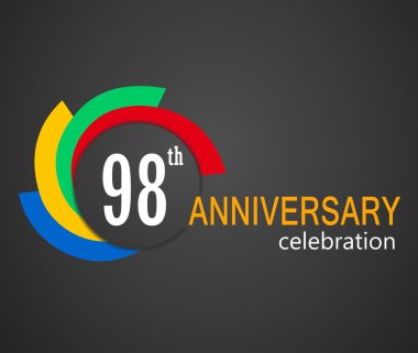 98 yıldönümü kutlama arka plan, 98 yıl yıldönümü kartı illüstrasyon - vektör eps10