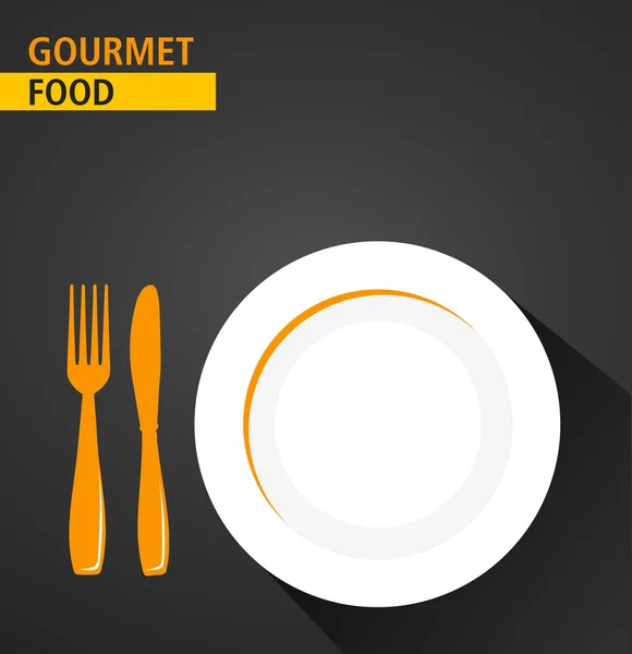 Servizio enogastronomico gourmet, sfondo del menu, tema piatto e ombra - eps10 vettoriale — Vettoriale Stock