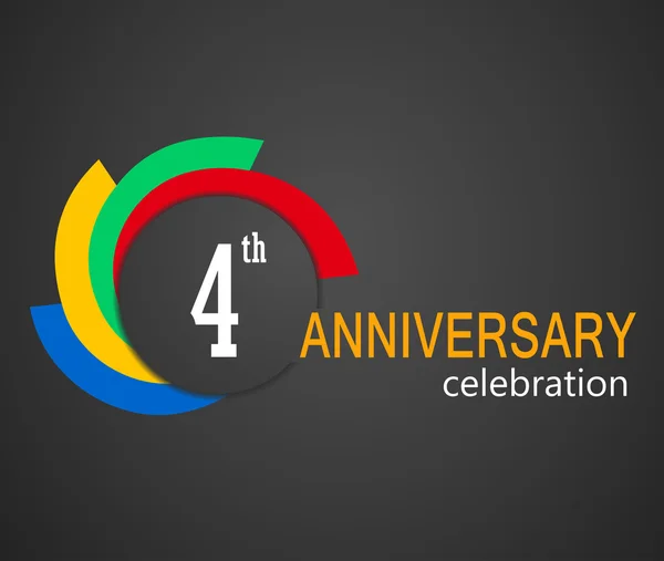 4 Anniversario celebrazione sfondo, 4 anni anniversario carta illustrazione - vettore eps10 — Vettoriale Stock