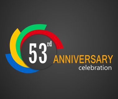 53 yıldönümü kutlama arka plan, 53 yıl yıldönümü kartı illüstrasyon - vektör eps10