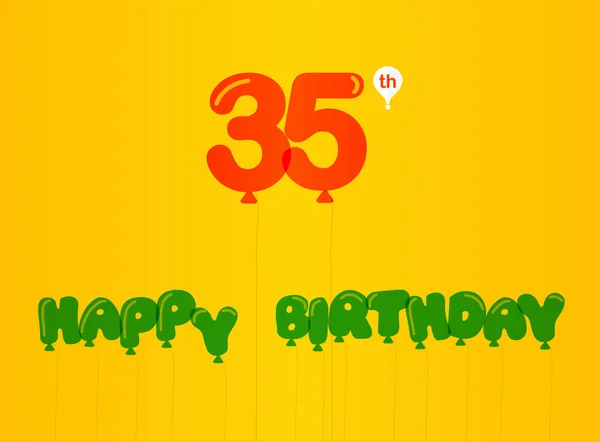 35 éves születésnapi ünneplés Szalagkábel, színes, évforduló dekoratív lakás modern stílus - vektor-illusztráció — Stock Fotó