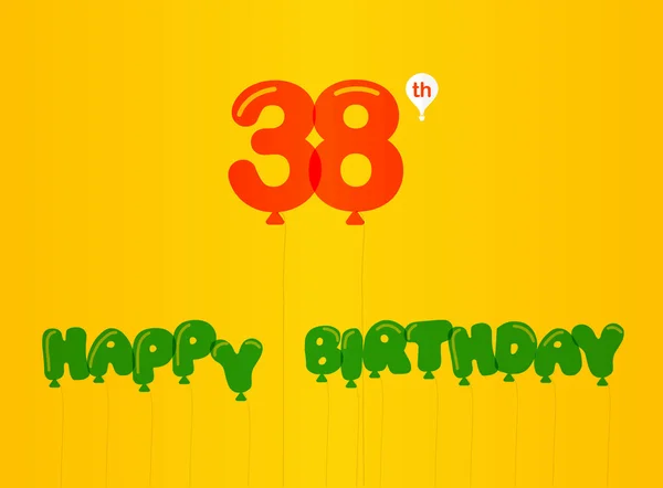 38 let narozeniny oslava plochý barevný, výročí dekorativní ploché moderní styl - vektorové ilustrace — Stock fotografie