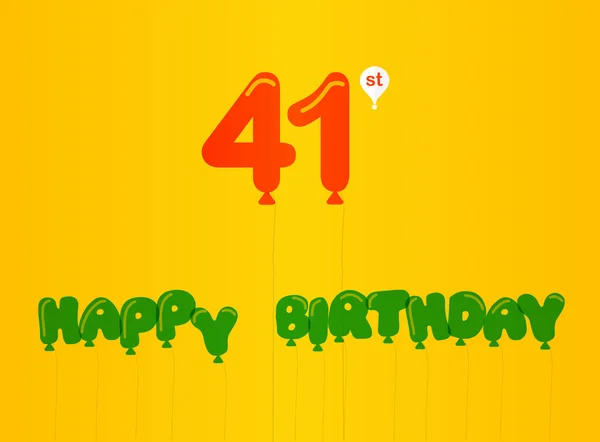 41 year birthday celebration flat color,  anniversary decorative flat modern style - vector illustration — Stock Photo, Image