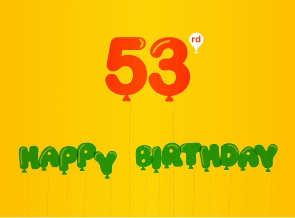 53 años de celebración de cumpleaños de color plano, aniversario decorativo estilo moderno plano - ilustración vectorial —  Fotos de Stock