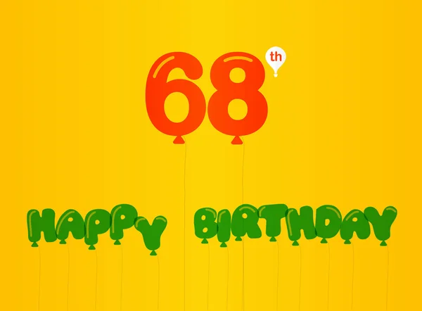 Plochý barevný 68 rok narozeniny oslav, výročí dekorativní ploché moderní styl - vektorové ilustrace — Stock fotografie