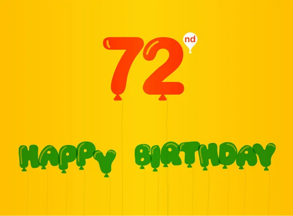 72 year birthday celebration flat color,  anniversary decorative flat modern style - vector illustration — Stock Photo, Image