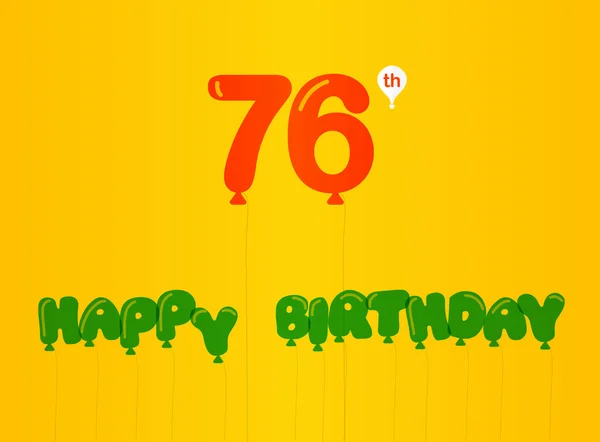 76 éves születésnapi ünneplés Szalagkábel, színes, évforduló dekoratív lakás modern stílus - vektor-illusztráció — Stock Fotó