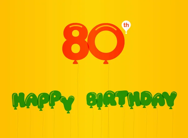 80 años de celebración de cumpleaños de color plano, aniversario decorativo estilo moderno plano - ilustración vectorial — Foto de Stock