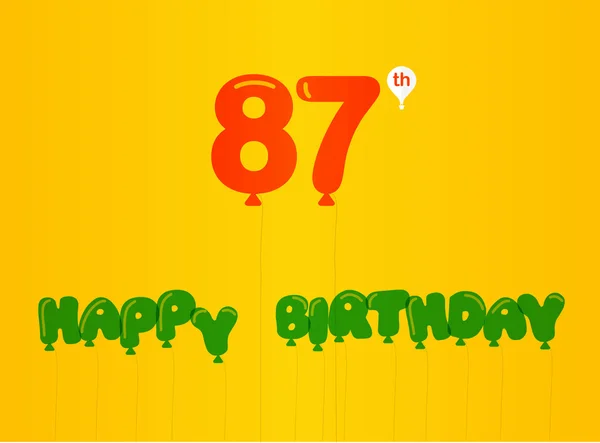 87 χρόνια γενέθλια γιορτή επίπεδη χρώμα, επίπεδη σύγχρονο διακοσμητικό ύφος επέτειο - εικονογράφηση διάνυσμα — Φωτογραφία Αρχείου