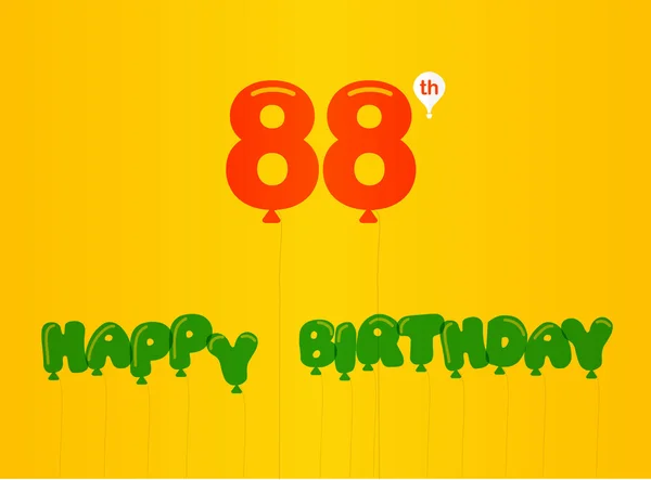 88 年生日庆典平彩、 周年装饰平现代风格-矢量图 — 图库照片