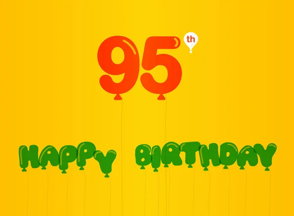 Plochý barevný 95 rok narozeniny oslava, výročí dekorativní ploché moderní styl - vektorové ilustrace — Stock fotografie