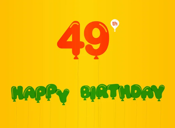 49 année anniversaire célébration couleur plate, anniversaire décoratif style moderne plat illustration vectorielle — Photo