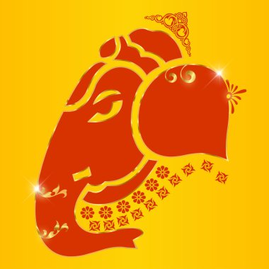 Hint tanrısı Ganpati, mutlu Ganesh chaturthi kartı - vektör eps10