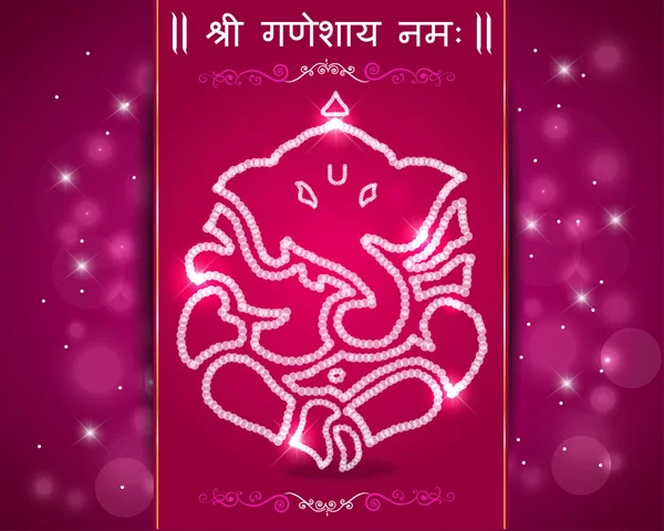 Deus indiano Ganpati, cartão feliz Ganesh chaturthi - vetor eps10 —  Vetores de Stock
