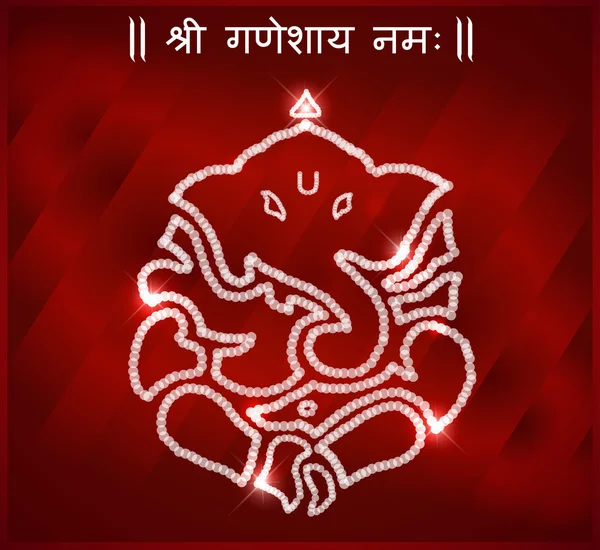Indický Bůh Ganpati, happy Ganesh chaturthi karta - vektorové eps10 — Stockový vektor