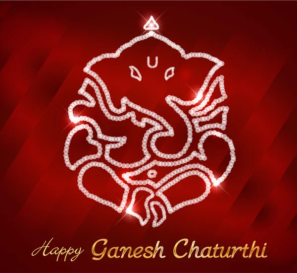 Indický Bůh Ganpati, happy Ganesh chaturthi karta - vektorové eps10 — Stockový vektor