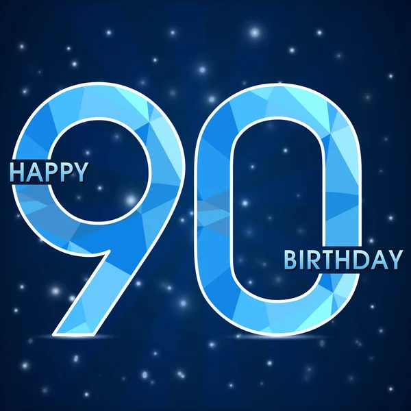 90 éves születésnap, kilencvenedik évfordulója sokszög jelkép — Stock Vector