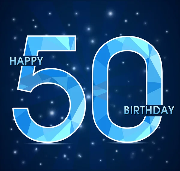 50 yıl doğum günü, 50th anniversary çokgen amblemi — Stok Vektör