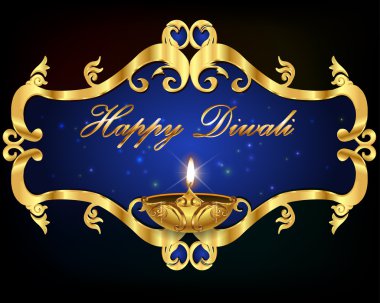 Diwali grafik tasarım, diya diwali tatil arka planda - vektör eps10
