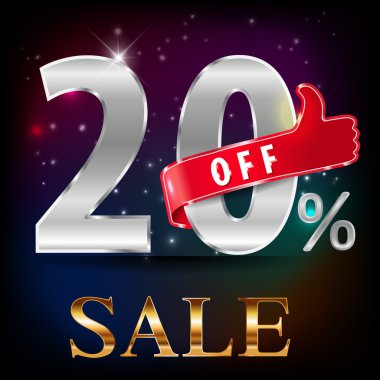 20 off, sale discount hot sale with special offer- vector EPS10 clipart