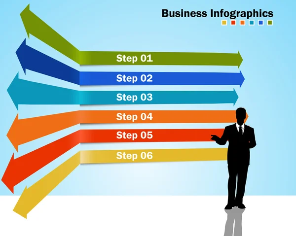 Stap voor stap infographics met bedrijfsgroei - vector eps10 — Stockvector