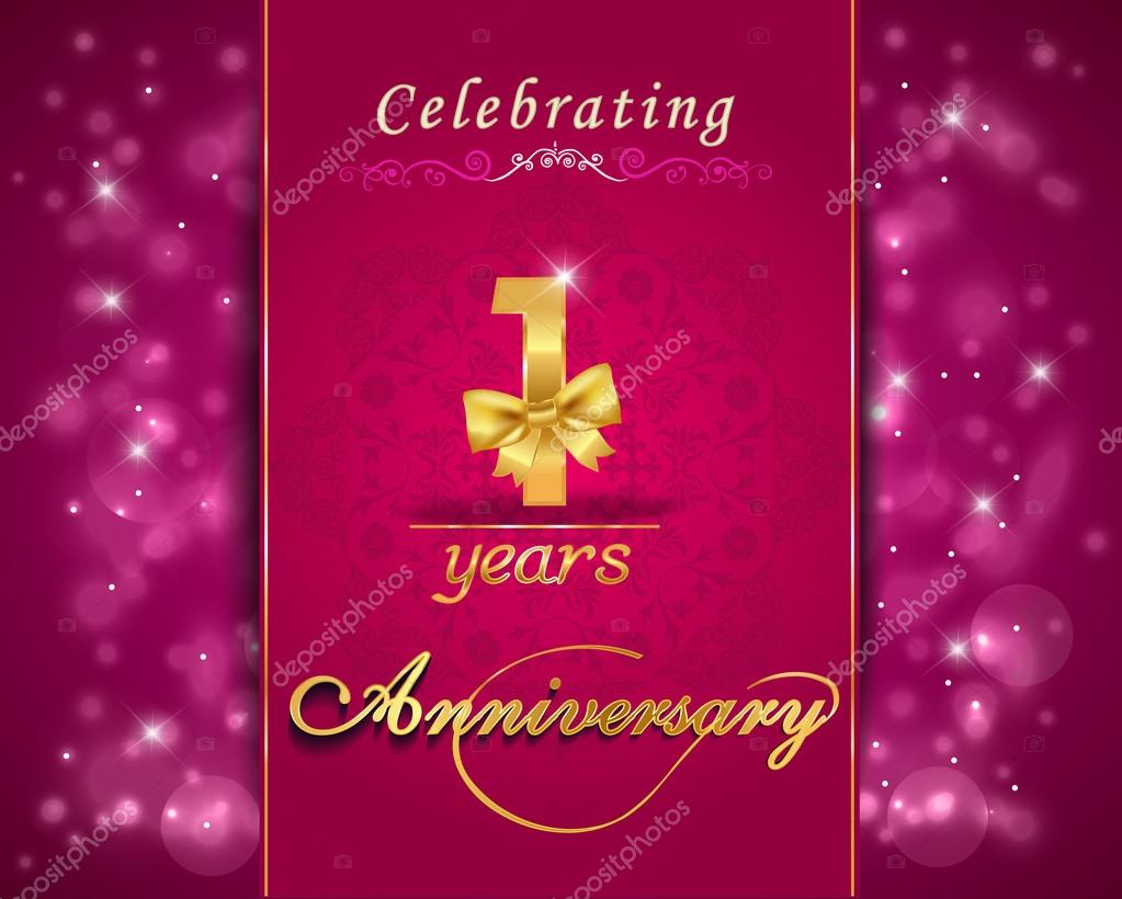 1 year anniversary celebration sparkling card, 1st anniversary vibrant  background - vector eps10 Stock Vector Image by ©atulvermabhai #54777929
