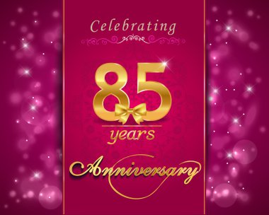 85 yıl yıldönümü kutlama parlak kartı, 85 yıldönümü hareketli background - vektör eps1