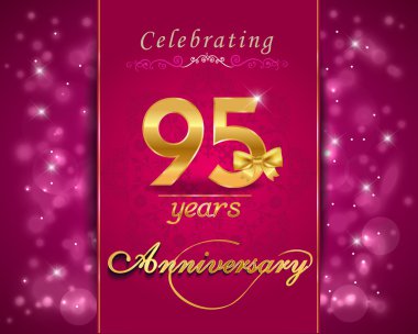 95 yıl yıldönümü kutlama parlak kartı, 95 yıldönümü hareketli arka plan - vektör eps10