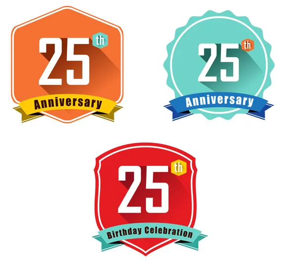 25 Jahre dekoratives Emblem — Stockvektor