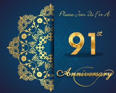 91 year anniversary clipart