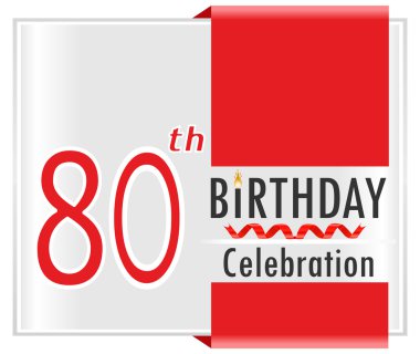 80 year Happy Birthday Card clipart