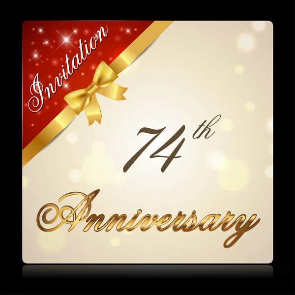 74 year anniversary celebration — Stock Vector
