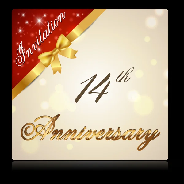 14 year anniversary celebration — Stock Vector