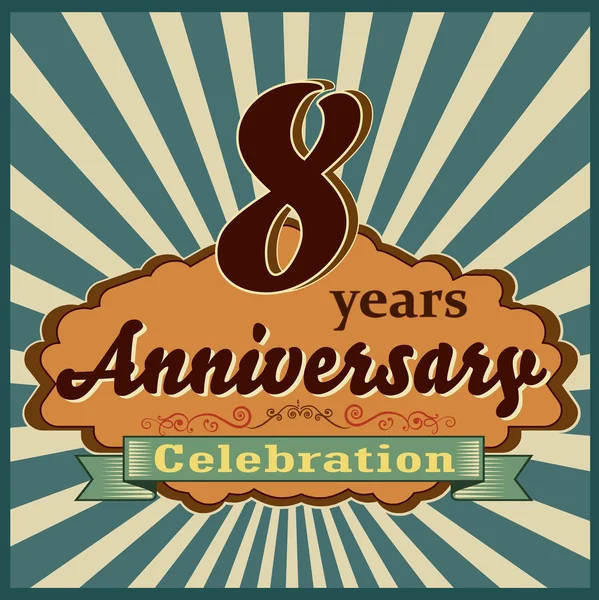 8 years anniversary — Stock Vector