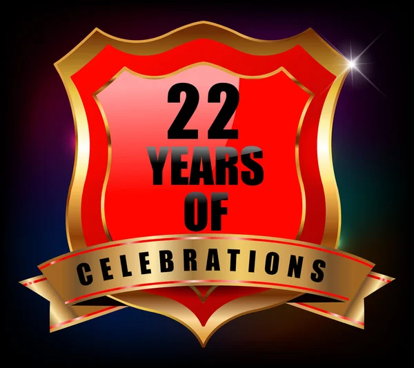 22 años aniversario — Vector de stock