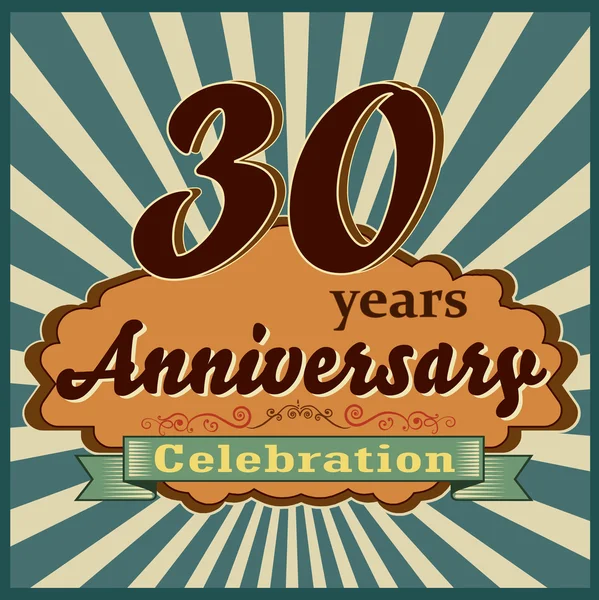 30 years anniversary — Stock Vector