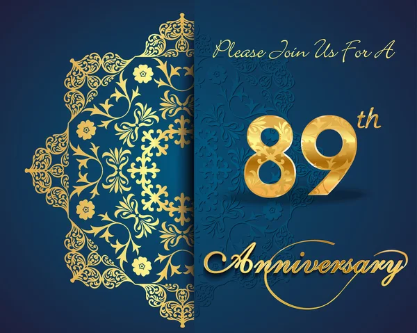 89 años aniversario — Vector de stock