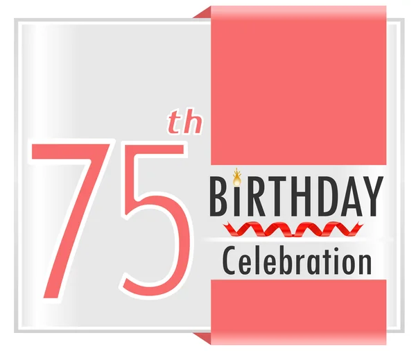 75 anno Buon compleanno Card — Vettoriale Stock