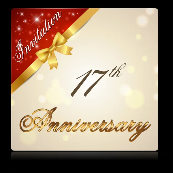 17 year anniversary celebration — Stock Vector