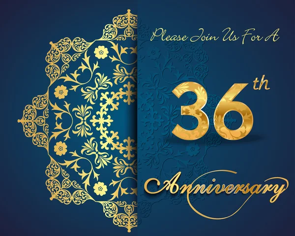 36 ans anniversaire — Image vectorielle