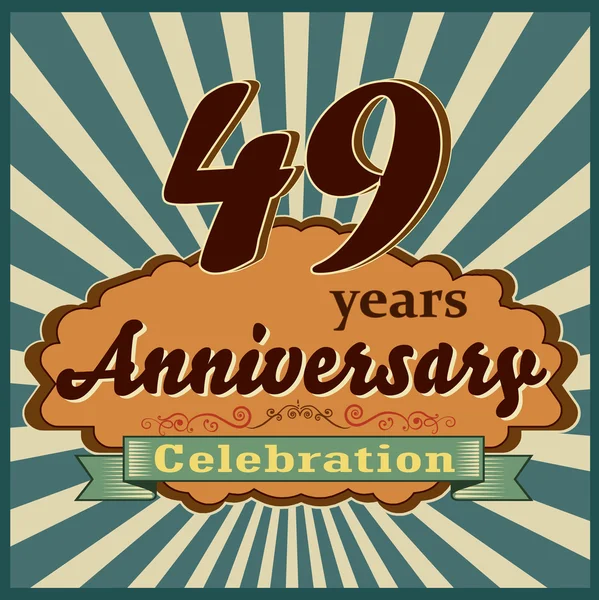 49 years anniversary — Stock Vector