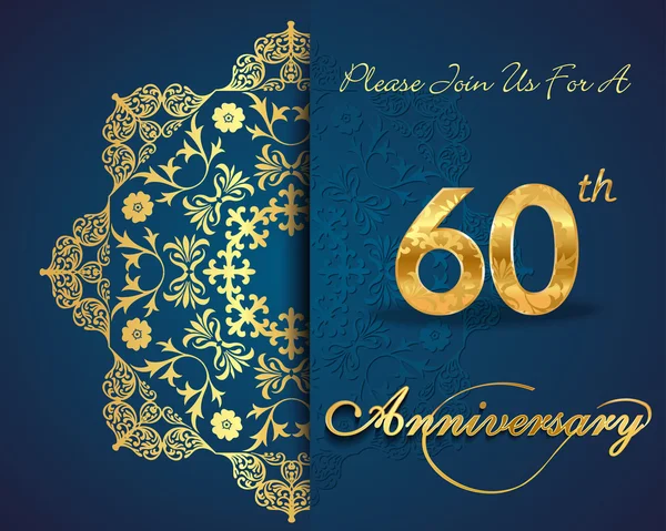 60 anos de aniversário — Vetor de Stock