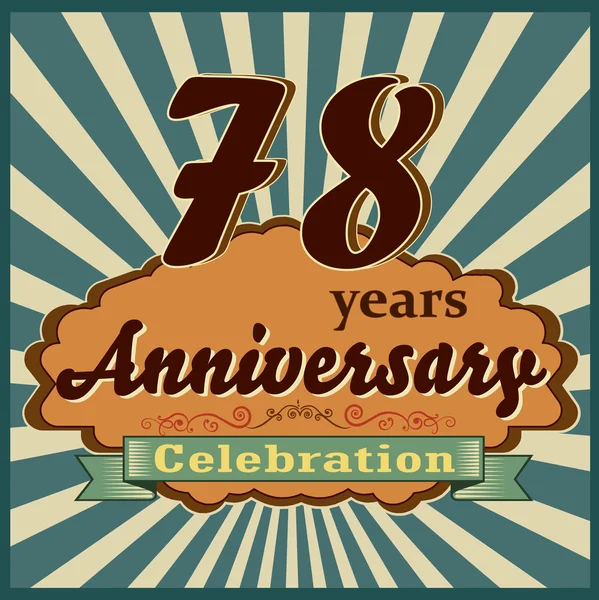 78 years anniversary — Stock Vector