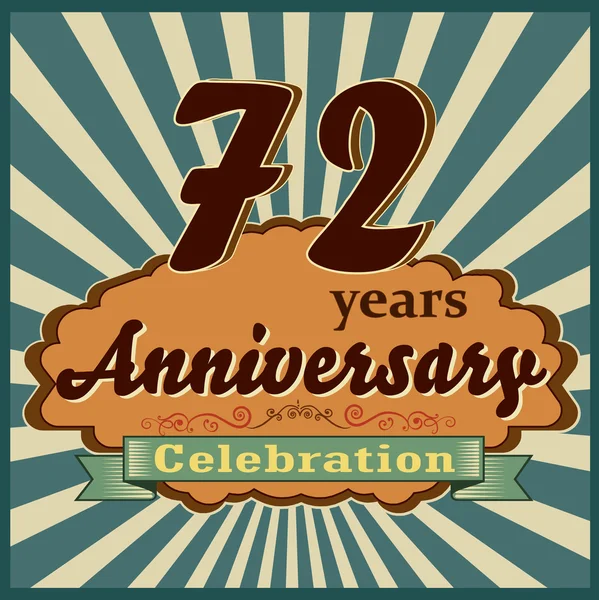 72 years anniversary — Stock Vector