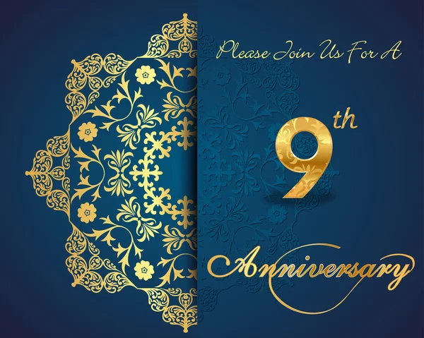 9 aniversario — Vector de stock