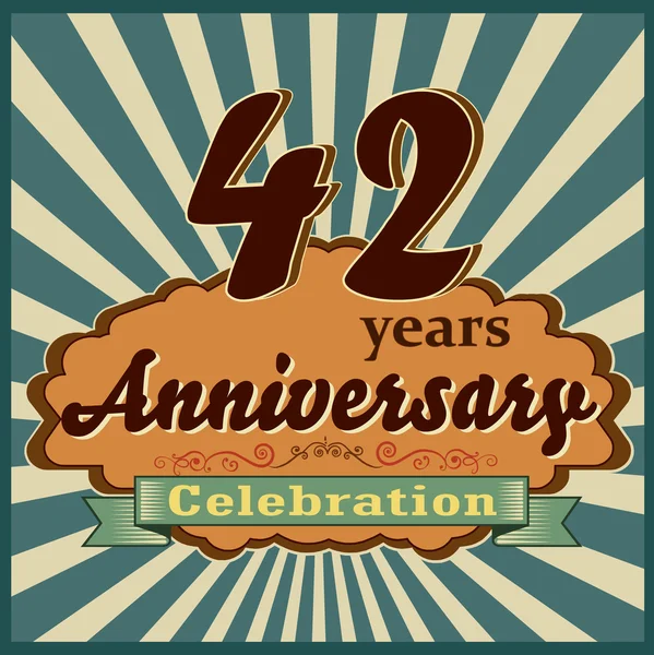 42 years anniversary — Stock Vector